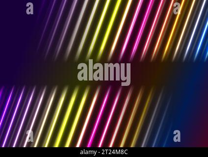 Colorful neon laser rays abstract futuristic background. Technology vector design Stock Vector