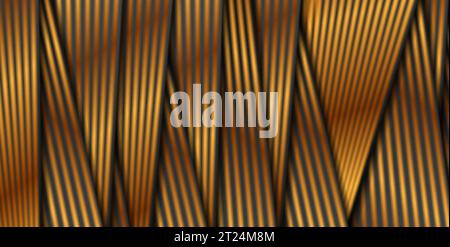 Black abstract corporate background with golden smooth lines. Vector design Stock Vector
