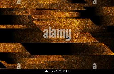 Dark brown grunge stripes abstract graphic design. Geometric tech vector background Stock Vector