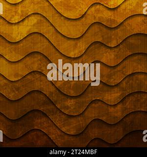Dark orange grunge waves abstract material background. Vector design Stock Vector