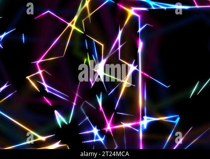 Colorful glowing neon laser lines abstract background. Concept crystal glass vector design Stock Vector