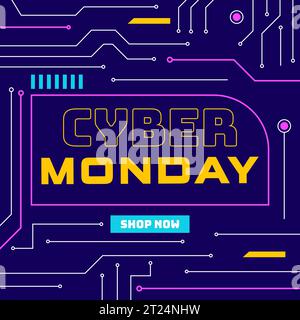 flat style vector cyber monday illustration design Stock Vector