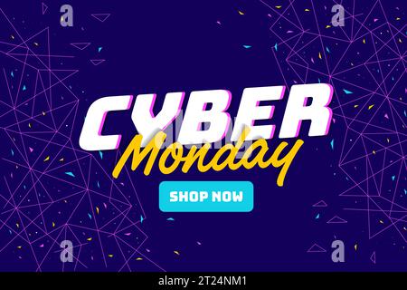 flat design vector cyber Monday background illustration Stock Vector