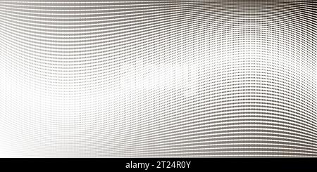 Black halftone waves on a white backround. Simple monochrome background with half tone raster pattern. Vector illustration Stock Vector
