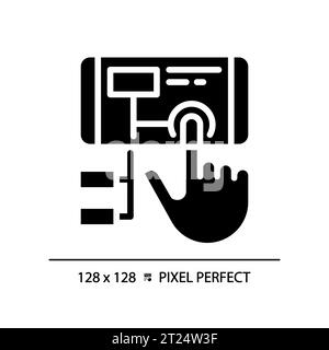 2D silhouette glyph style augmented reality icon Stock Vector