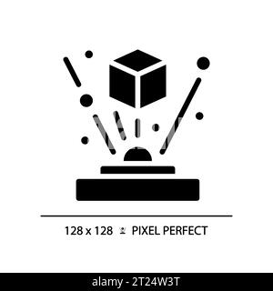 2D silhouette glyph style projection icon Stock Vector