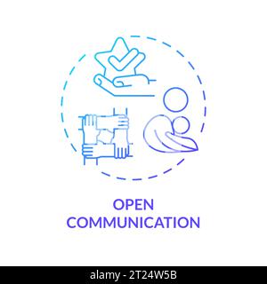 2D thin line gradient icon open communication concept Stock Vector
