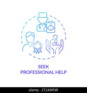 Gradient icon seek professional help concept Stock Vector