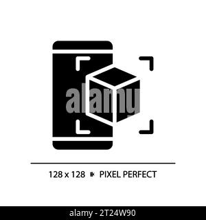 2D silhouette glyph style AR application icon Stock Vector