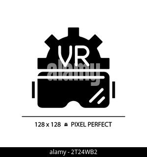 2D silhouette glyph style VR goggles icon Stock Vector