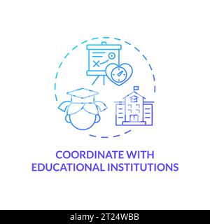 Gradient icon coordinate with educational institutions Stock Vector