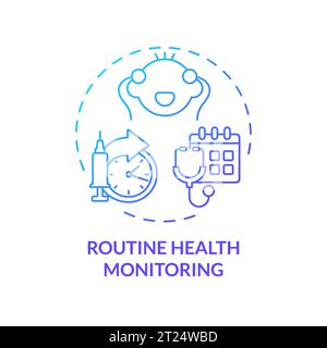 2D gradient icon routine health monitoring concept Stock Vector