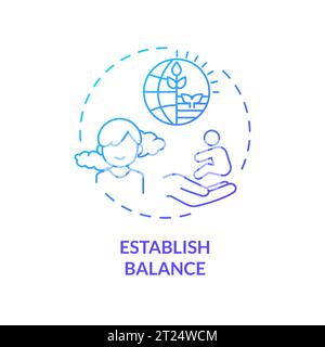 2D gradient icon establish balance concept Stock Vector