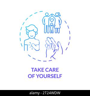 2D thin line gradient icon take care of yourself concept Stock Vector