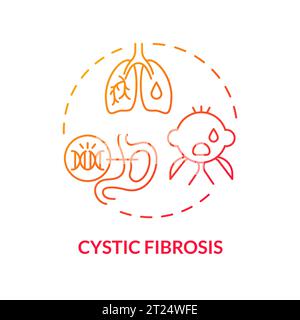 2D thin line gradient icon cystic fibrosis concept Stock Vector