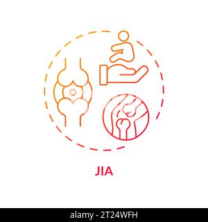 2D thin line gradient icon JIA concept Stock Vector