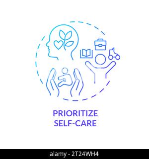 2D gradient icon prioritize self care concept Stock Vector
