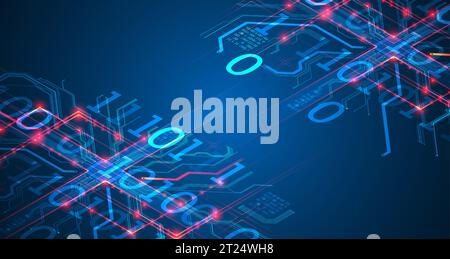 CPU concept. Circuit board. Vector Technology background. Stock Vector