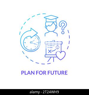 2D thin line gradient icon plan for future concept Stock Vector