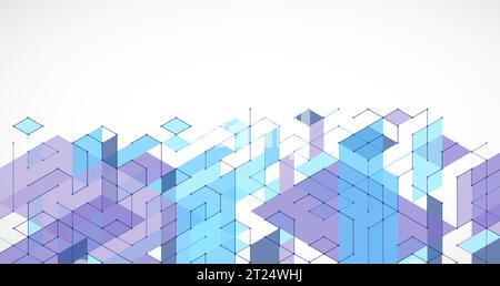 Abstract rectro colored  background in isometric style.  Vector Stock Vector