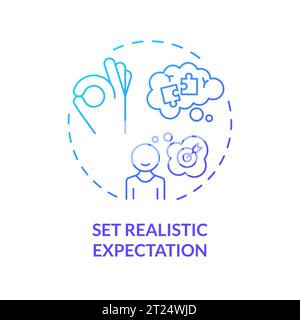 Thin line gradient icon set realistic expectations concept Stock Vector