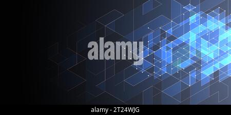 Vector illustration. Digital technology and engineering isometric background. Stock Vector