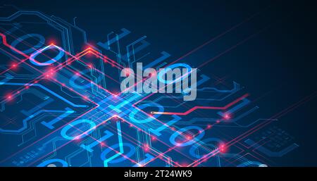 CPU concept. Circuit board. Vector Technology background. Stock Vector