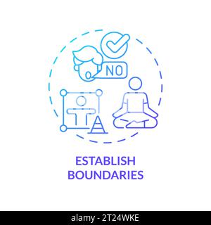 2D gradient icon establish boundaries concept Stock Vector
