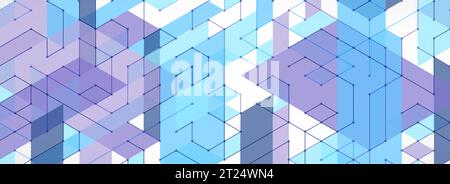 Abstract rectro colored  background in isometric style.  Vector Stock Vector