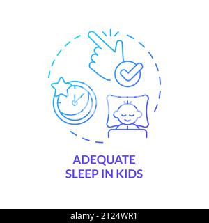 2D gradient icon adequate sleep in kids concept Stock Vector