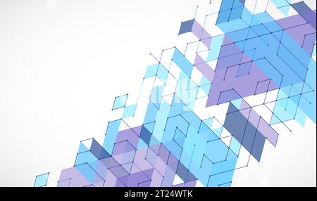 Abstract rectro colored  background in isometric style.  Vector Stock Vector