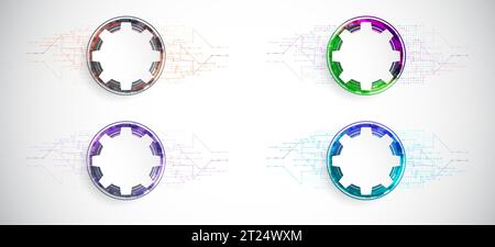 Abstract technology background. Cogwheels ART theme. Vector set. Stock Vector