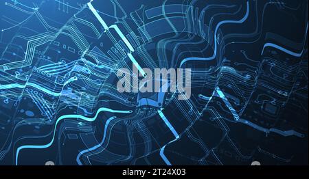 Abstract background on technological and scientific topics. CPU concept. Vector format. Stock Vector