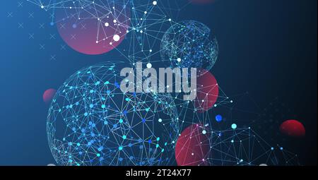 Abstract technology sphere background. Global network concept. Stock Vector