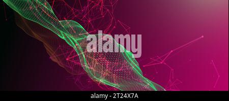 Polygonal science background with connecting dots and lines. Digital data visualization. Vector Stock Vector