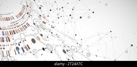 Abstract background on technological and scientific topics. Vector format. Stock Vector