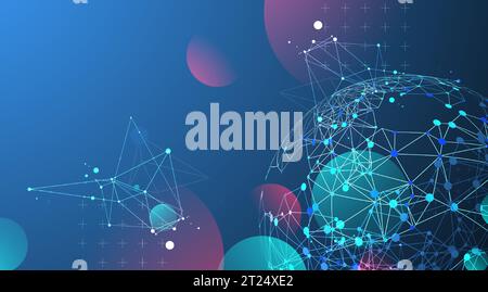 Abstract technology sphere background. Global network concept. Stock Vector
