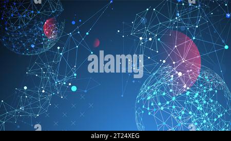 Abstract technology sphere background. Global network concept. Stock Vector