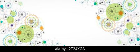 Abstract  technological background  with cogwheels and plexus effect. Vector Stock Vector