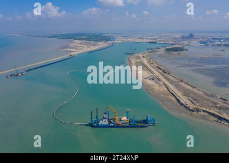 The under-construction Matarbari Port is a deep sea port at Matarbari ...