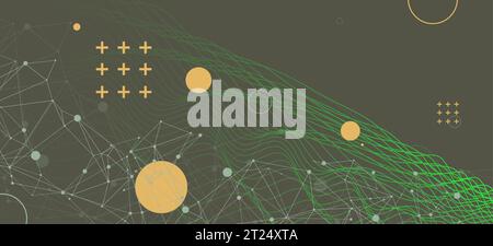 Template for science and technology presentation. Plexus style background. Vector Stock Vector