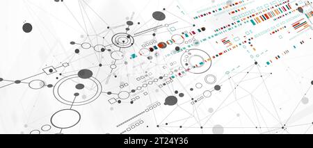 Abstract background on technological and scientific topics. Vector format. Stock Vector