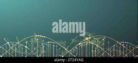 Science template, wallpaper or banner with a DNA molecules. Vector illustration. Stock Vector