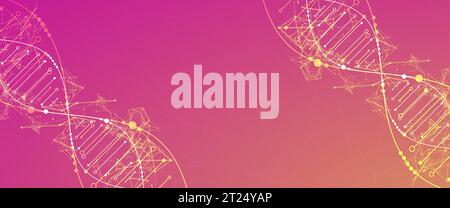 Science template, wallpaper or banner with a DNA molecules. Vector illustration. Stock Vector