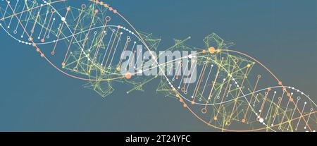 Science template, wallpaper or banner with a DNA molecules. Vector illustration. Stock Vector
