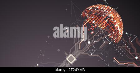 Sphere theme vector illustration. Digital technology background. Vector Stock Vector