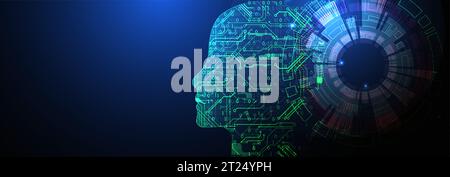 Plexus Artificial Intelligence concept.  Creative brain concept background. Vector science illustration. Stock Vector