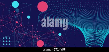 Square pattern.  Perspective grid background. Technology(science) style. Vector Illustration. Stock Vector