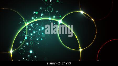 Abstract geometric vector background. Circle technology or science concept. Stock Vector