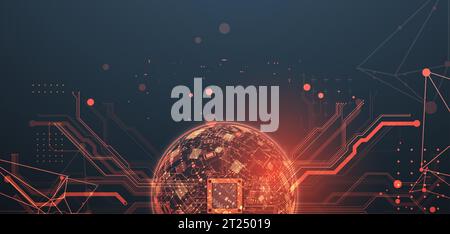 Sphere theme vector illustration. Digital technology background. Vector Stock Vector